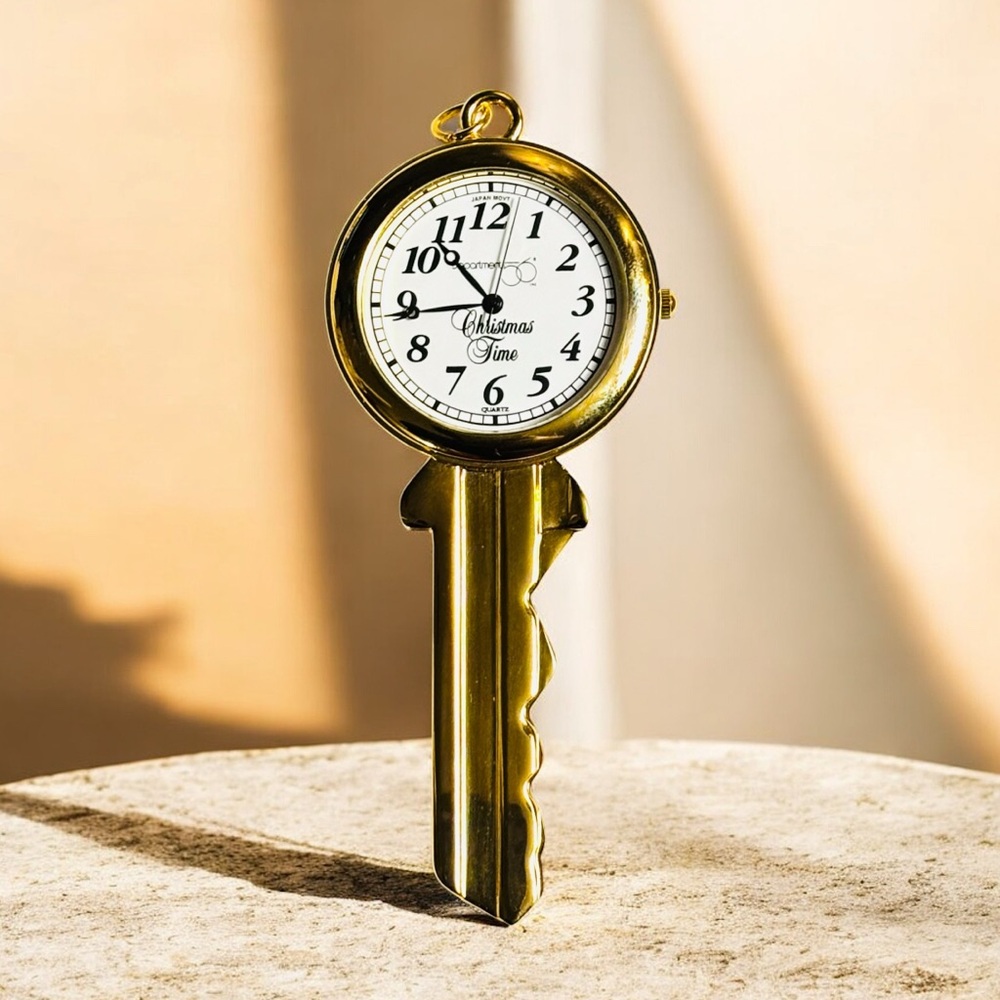 Department 56 Gold Key-Shaped Pendant Watch